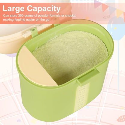 Accmor Baby Formula Dispense On The Go, Portable Milk Powder Formula Dispenser with Scoop,Formula Containers for Travel Hold 8.5oz/240g Formula,Green