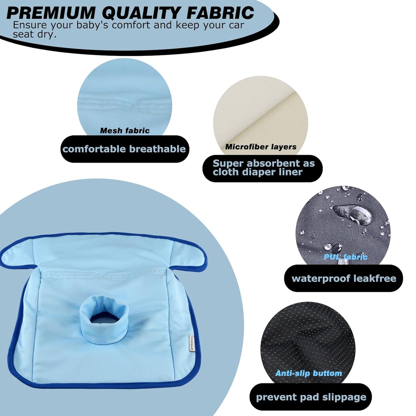 Piddle Pads, Multi-use and Leak Free Lines for Baby Stroller, High Chair & Car Seat, Waterproof Toilet Training Seat Covers for Toddles (Yellow, 1 Pack)