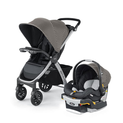 Chicco Bravo LE ClearTex Full-Size Stroller for Babies and Toddlers, UPF-Rated Canopy, GREENGUARD Gold Certified, Lightweight, One-Hand Compact Fold, Pewter/Grey