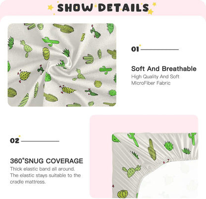 Fall Cute Mushroom Leaves Fitted Crib Sheets Stretchy Portable Playard Sheets for Baby Toddler, Breathable Soft Mini Crib Mattress 52 x 28 in for Boys and Girls