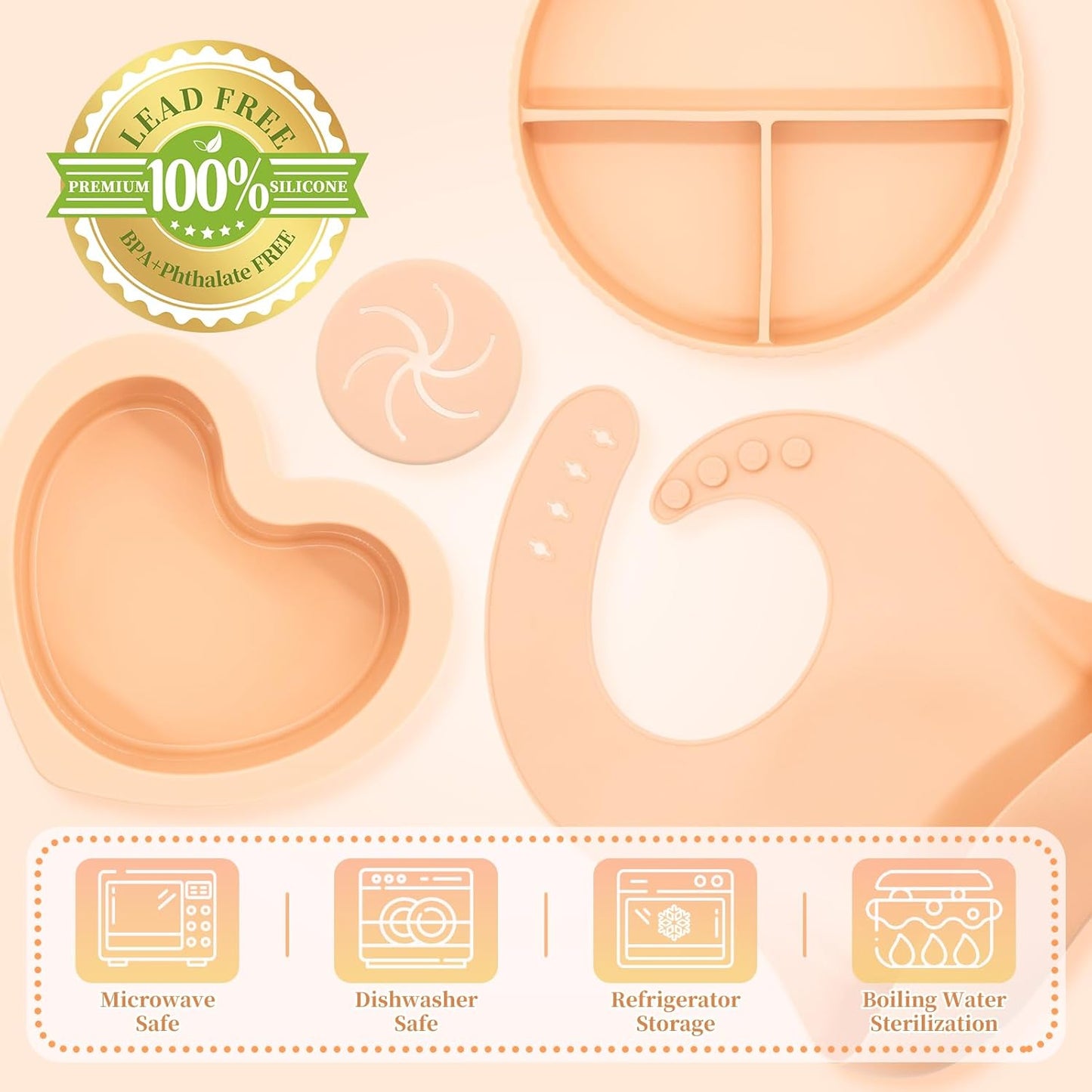 Silicone Baby Feeding Set 21 Pcs, Baby Led Weaning Supplies, Baby Feeding Supplies Set BPA Free, Essentials for Newborn Gift Mixed