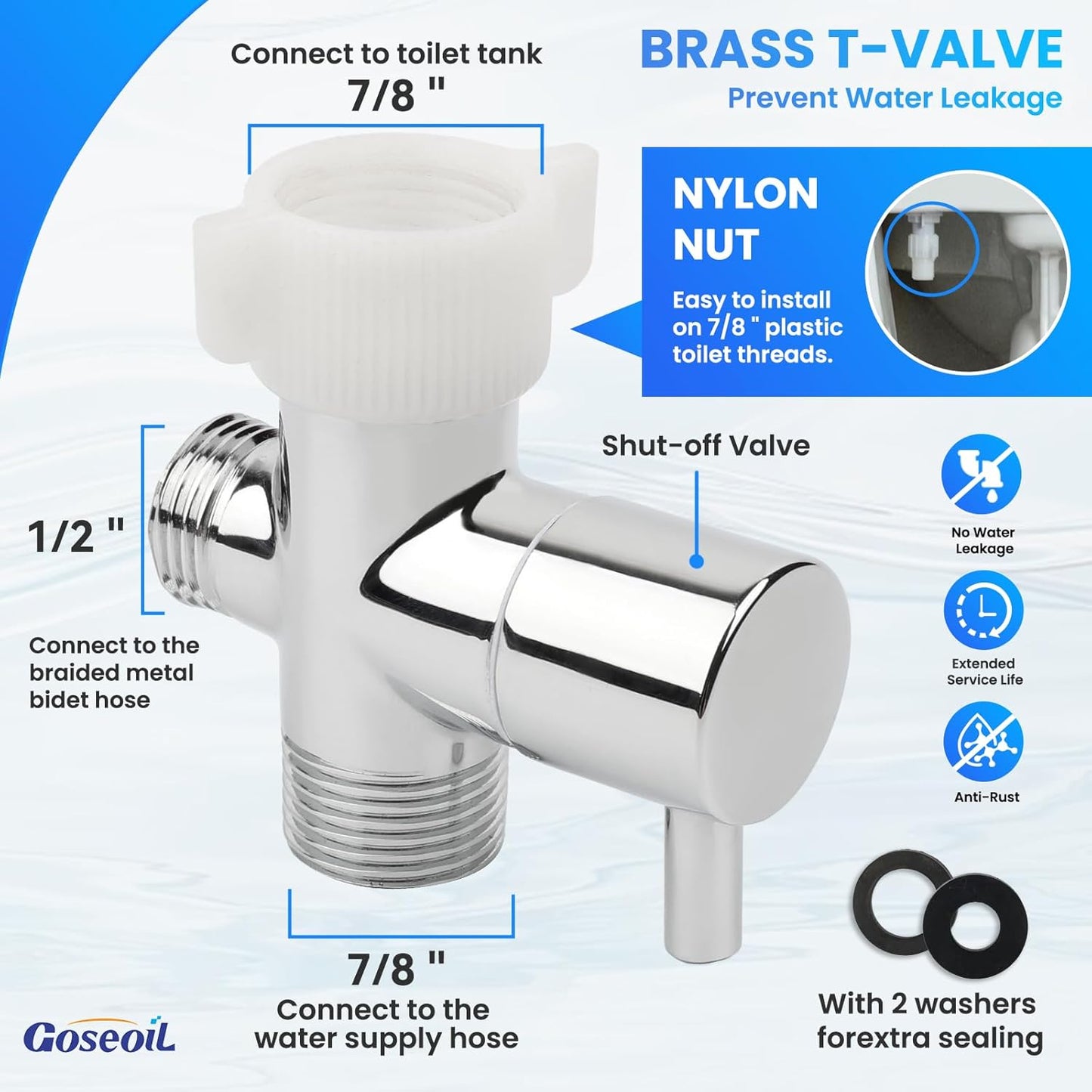 Handheld Toilet Bidet Sprayer for Toilet-Adjustable Water Pressure Control with Bidet Hose for Feminine Wash Set, Stainless Steel Brushed Nickel Cloth Diaper for Baby Wash