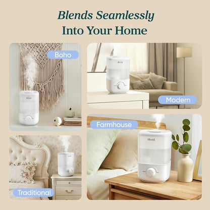 LEVOIT Dual 200S Smart Humidifiers for Bedroom, Top Fill, Customize Humidity for Home, Baby Nursery & Plants with Humidistat, Essential Oil Diffuser, Schedule, Timer, APP & Voice Control, 3L, Blue