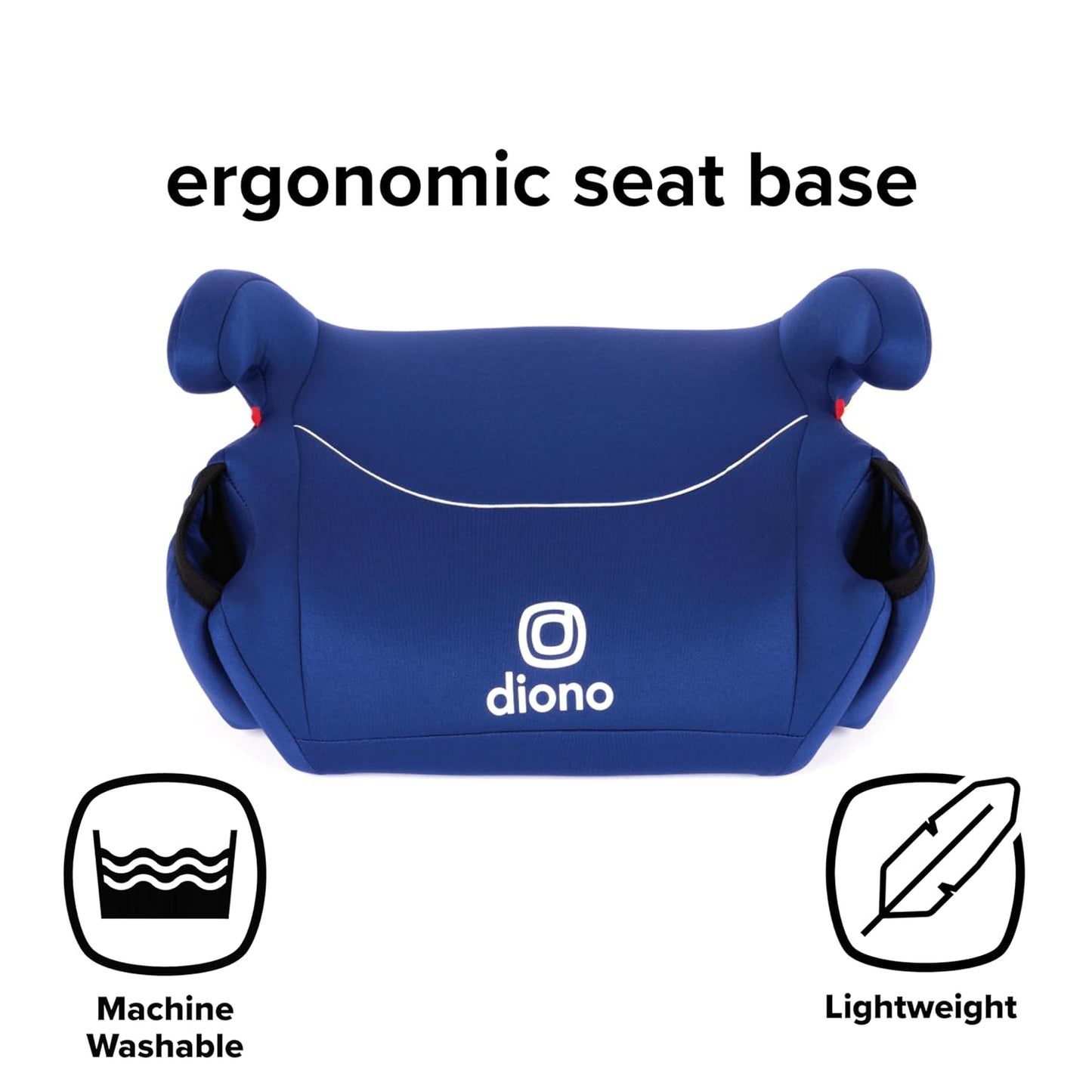 Diono Solana, No Latch, Single Backless Booster Car Seat, Lightweight, Machine Washable Covers, Cup Holders, Blue