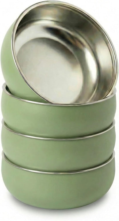 Monkey Proof™ Non-Toxic Stainless Steel Child Bowl 5” with Non-Slip Silicone Shell, Multi-color, (Set of 4 bowls) Unbreakable, Mess Free Feeding for Babies, Toddlers, Kids, BPA free
