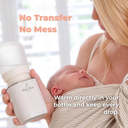 Baby’s Brew Portable Bottle Warmer Pro Set - Dual Heating Modes - Breast Milk, Formula & Water, Leak-Proof, Smart Sensor Technology, BPA-Free, Single Warmer & Formula Dispenser Only | No Adapters