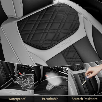 FLORICH Car Seat Covers Full Set, Automotive Seat Covers, Black Car Seat Cover, Waterproof Seat Protectors Universal fit for Car Truck Van SUV - Black