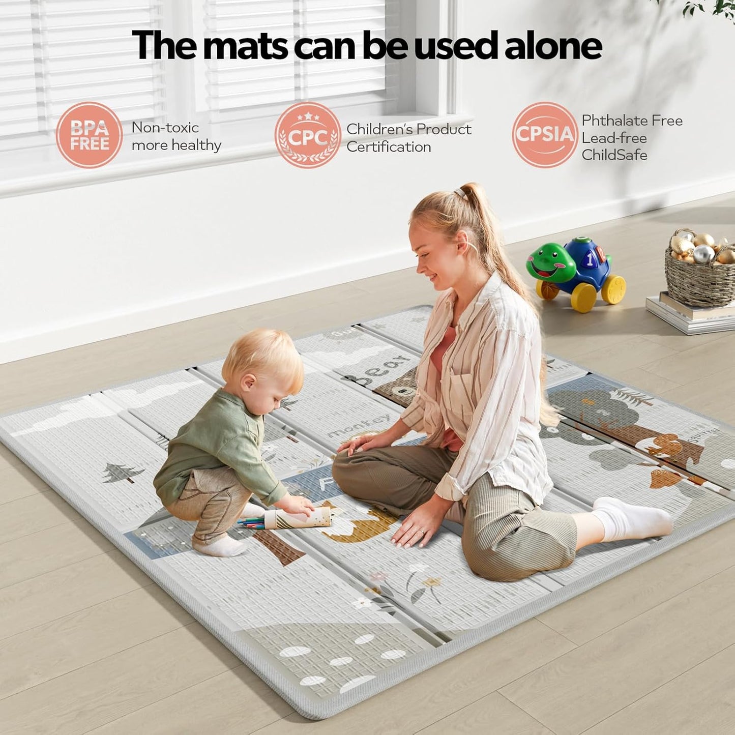 Fodoss Baby Playpen with Mat, Small Play Pen(47x47inch), for Babies and Toddlers, Pen Apartment, Yard Baby, Fence Area Playyard Activity Center (Dark Gray)