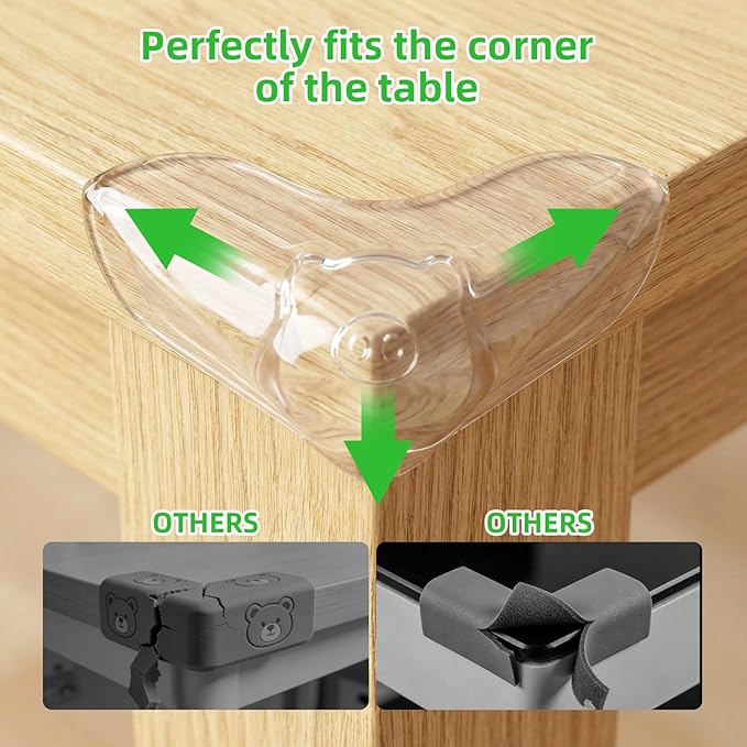 12 Pack Corner Protector for Baby,Shapes Baby Proof Corners and Edges, Furniture Edge Protector for Babies & Kids,Transparent Corner Protectors,Baby Safety Products to Baby Proof Corners and Edges