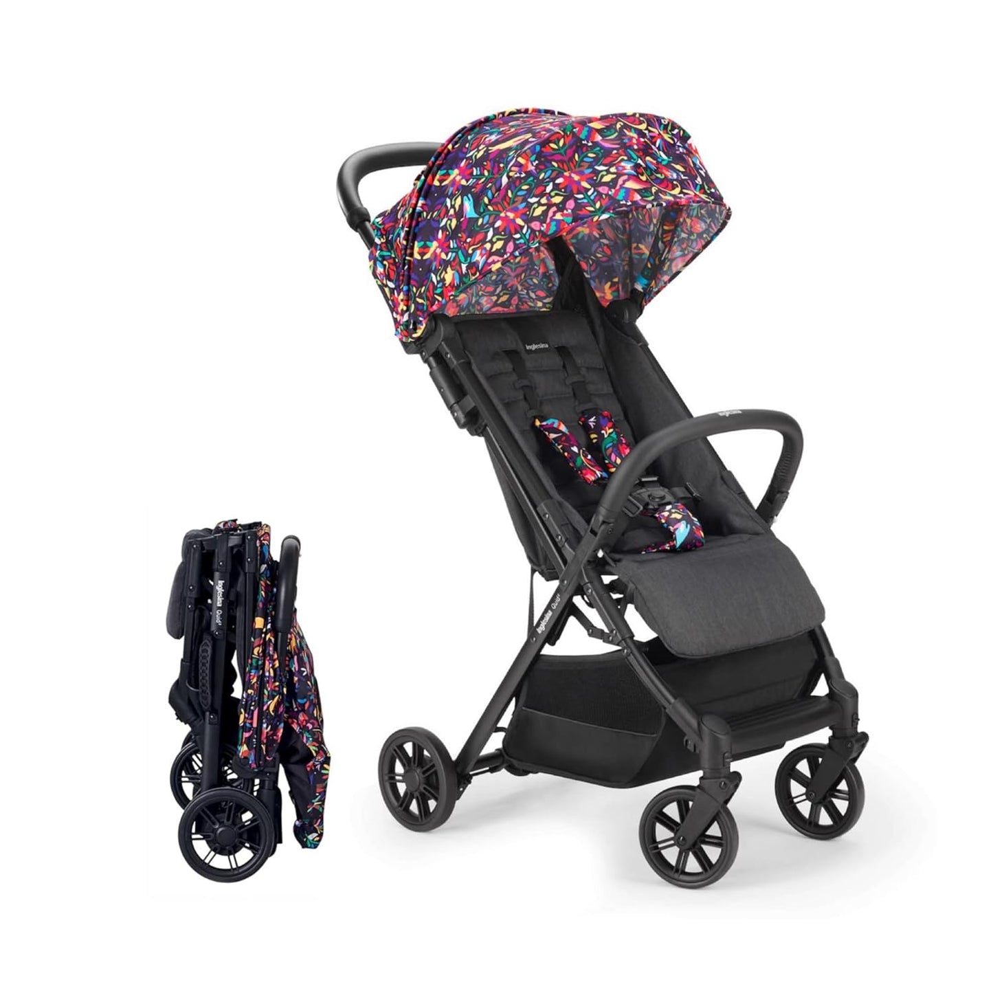 Inglesina Quid 2 Stroller - Midnight Blue - Ultra Compact Lightweight Travel Stroller, Babies and Toddlers, Airplane Overhead, Foldable, Reclining Seat, Collapsible Canopy, 3 Months - 50 lbs, BPA Free