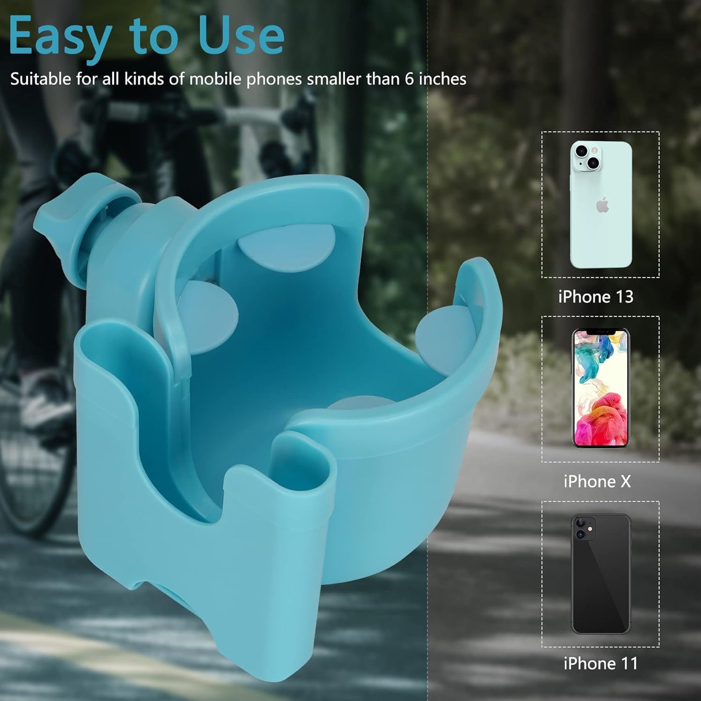 Suranew Adjustable Stroller Cup Holder with Phone Holder for Baby Stroller for Family Members, Walker Purple