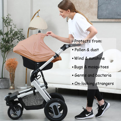 Car Seat Covers for Babies - Multi-use Carseat Canopy Cover Breastfeeding Covers, Stroller Canopy Cover (Navy Dinosaur)