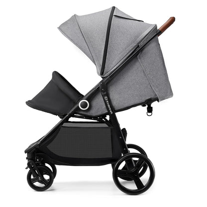 Kinderkraft Grande Plus Kinderkraft Buggy from Birth to 48.5 lb, one-Hand Folding, Reclining Position, Large Canopy with Window, All 4 Wheels dampened, Spacious seat, Black