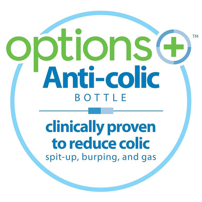 Dr. Brown’s Natural Flow® Anti-Colic Options+™ Wide-Neck Baby Bottles 5 oz/150 mL, with Level 1 Slow Flow Nipple, 4 Pack, 0m+