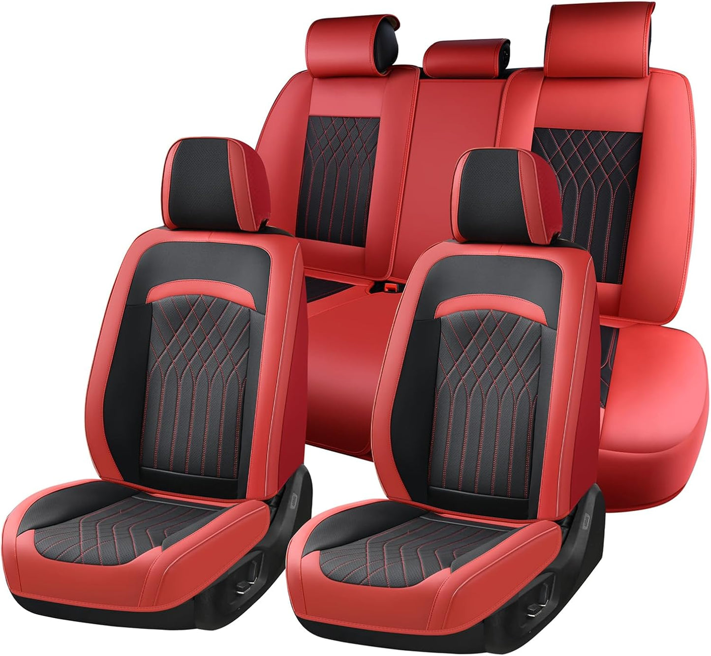 FLORICH Car Seat Covers Front Seat, Leather Seat Covers for Cars, Car Seat Protector Waterproof, Universal Automotive Seat Covers, Front Car Seat Cover Fit for Most Sedans SUV Pick-up Truck