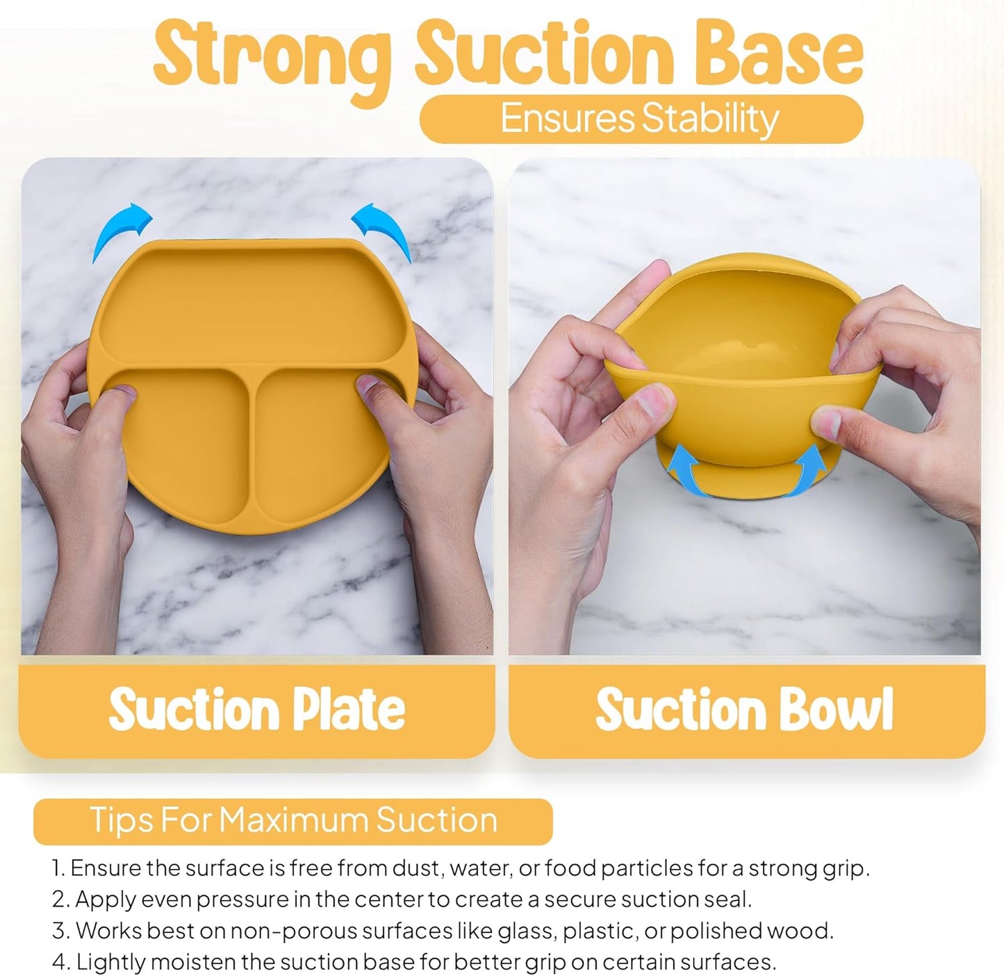 O'doe 17-Piece BPA-Free Silicone Baby Feeding Set | Thick & Soft Suction Plates, Baby Bowls, Wooden Fork & Spoon, and More | Make Mealtime Fun and Easy for Your Little One (Purple, V2)