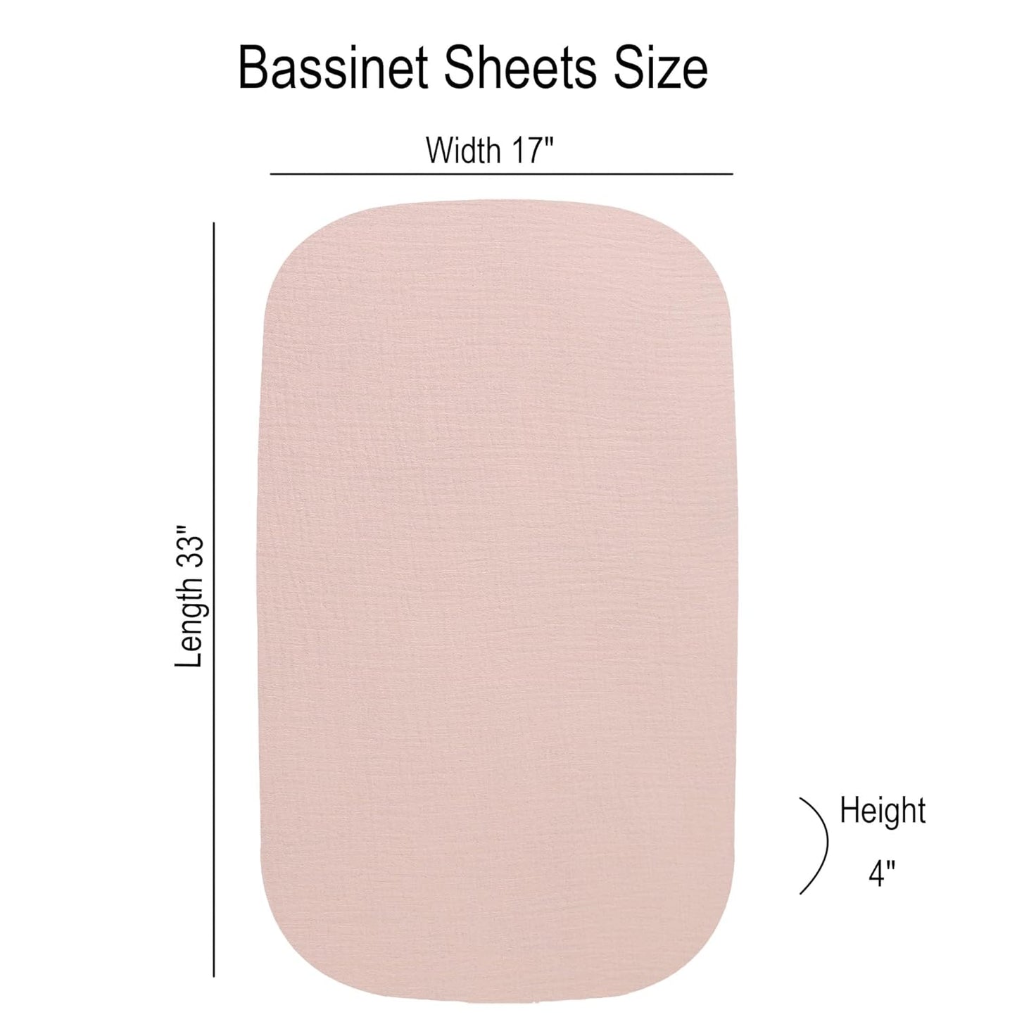 Onacosht Muslin Bassinet Sheets 3 Pack, 100% Cotton Baby Fitted Sheet 33" x 19" Compatible with Mika Micky, KoolaBaby (3 in 1), BabyBond, HARPPA and RICUTON Bedside Bassinet, Green, Floral and Cactus