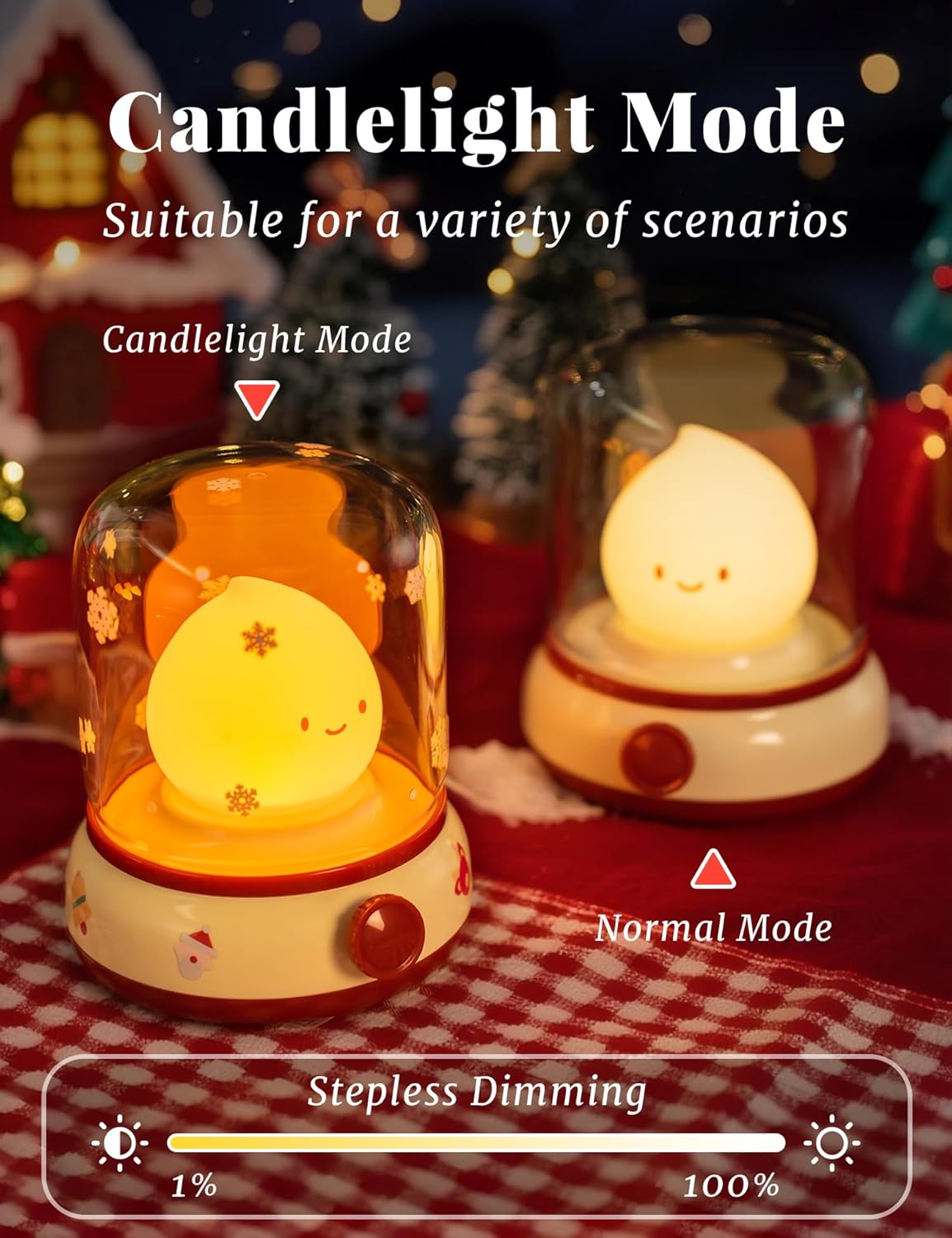 3pcs Cozy Campfire Nightlight Kits, Soothing Nature Sounds, White Noise Night Light for Baby Adult, Rechargeable, Cute Flame Lamp, Best Gift for Kids Bedrooms Camping Trips