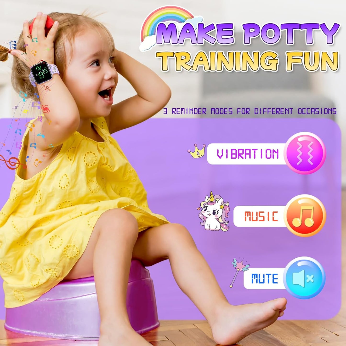 Potty Training Watch and Board Book for Kids: Water Resistant Potty Watches for Toddler Boys Rechargeable Toilet Reminder Dinosaur Toddler Watch 1-3 Birthday Gifts for 2 3 4 Year Old Boy (Blue)