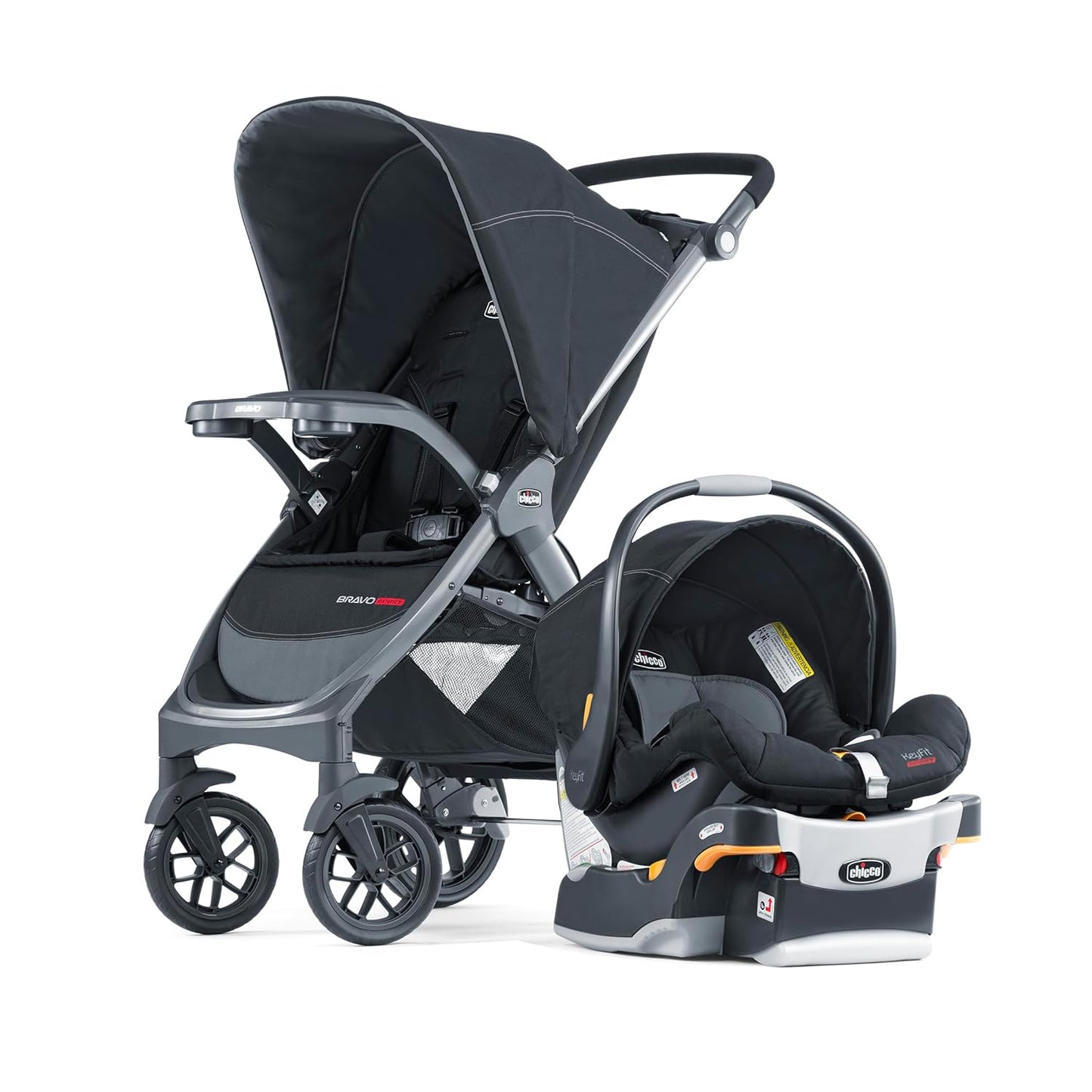 Chicco Bravo LE ClearTex Full-Size Stroller for Babies and Toddlers, UPF-Rated Canopy, GREENGUARD Gold Certified, Lightweight, One-Hand Compact Fold, Pewter/Grey
