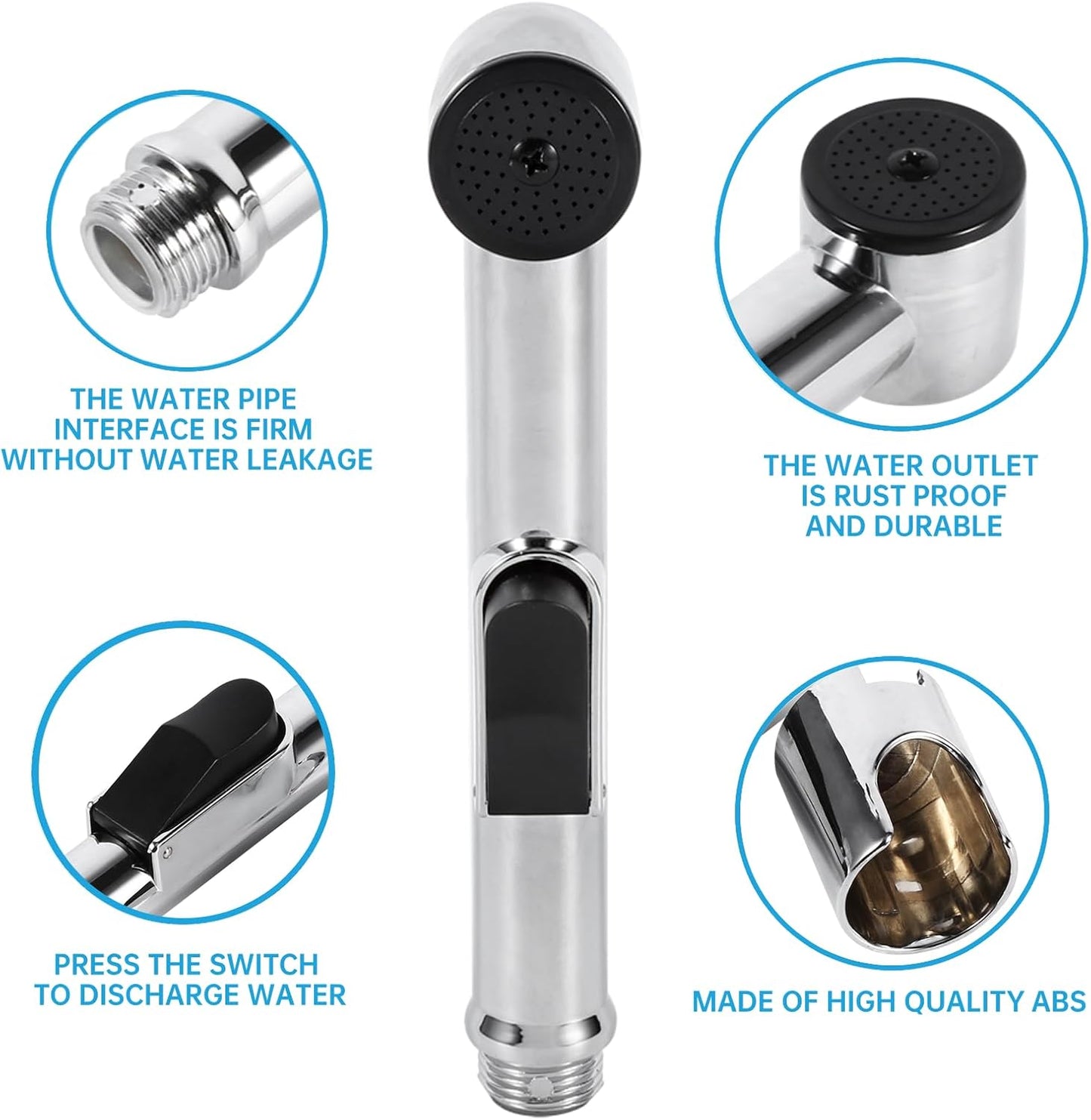 Handheld Bidet Sprayer for Toilet, Portable Spray Head Baby Cloth Diaper Sprayer Bidet for Toilet ABS Bathroom Hand Held Muslim Shattaf (Bidet Sprayer Head Only)
