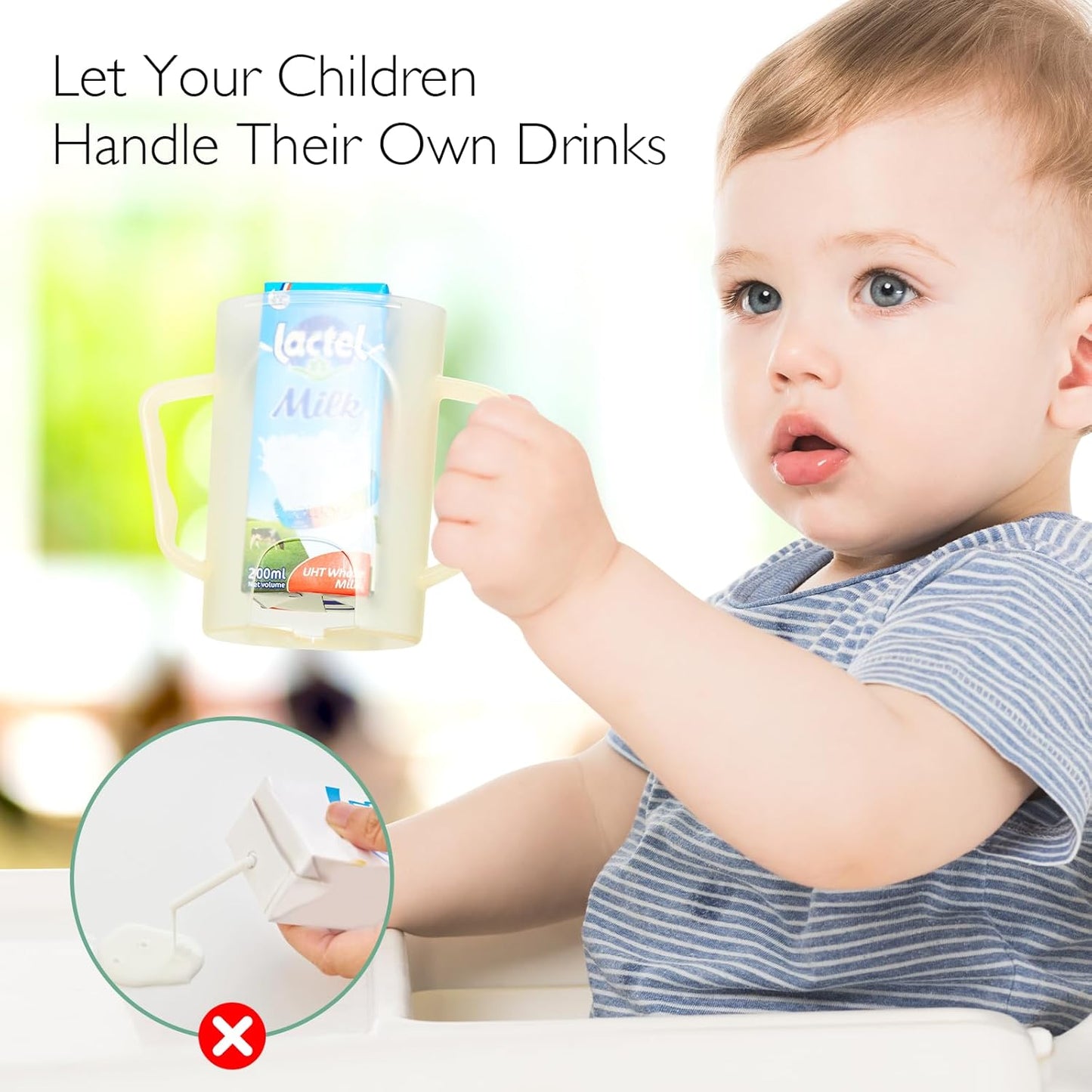 Momcozy Baby Pouch Holder No Squeeze, Baby Food & Juice Box Holder, Mess-Free, Easy Grip for Self-Feeding, BPA-Free & DEHP-Free, Must-Have for Babies, Green