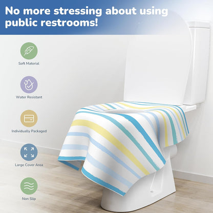 30 Pack Toilet Seat Covers Disposable, Large Waterproof Potty Covers for Toddlers, Kids, and Adults, Individually Wrapped for Travel, Toddler Potty Training for Public Restroom, Airplane, Trip
