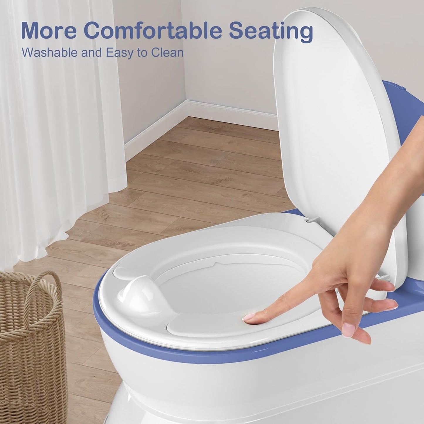 CheerTry 2-in-1 Toddler Potty Training Toilet - Larger Potty Chair & Detachable Training Seat for Boys & Girls Ages 1-3 with Flushing Sound, Wipes Storage, Toilet Paper Holder - Pink