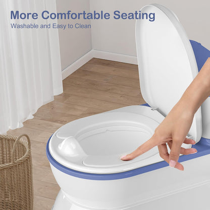 CheerTry 2-in-1 Toddler Potty Training Toilet - Larger Potty Chair & Detachable Training Seat for Boys & Girls Ages 1-3 with Flushing Sound, Wipes Storage, Toilet Paper Holder - Pink