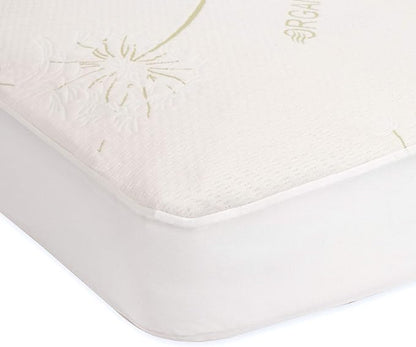 Sealy Baby Healthy Grow Plush Fitted Waterproof Infant Crib Mattress Protector Pad and Toddler Bed Cover, Organic Cotton and PolyBlend Top, Machine Washable and Dryer Friendly, 52” x 28”- White