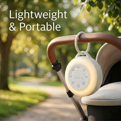 Portable White Noise Machine with Night Light & Bluetooth, 24 Seamless Sounds, 30H Rechargeable 2000mAh Battery, Sleep Sound Machine for Baby & Adults, Travel, Nursery & Home