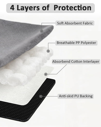 Baby Piddle Pad Car Seat Liner, Potty Training Seat Protector, Waterproof Soft Potty Training Cover for Carseat, Stroller, Highchair, Toilet Training for Infant Newborn, Anti-Slip Backing, Black