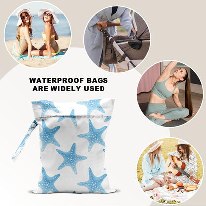 Unicorn Wet Dry Bag 12x10 Inch, Waterproof Reusable Wet Bag with Two Zippered Pockets & Handle for Swimsuit Travel Beach Pool Gym Stroller Dirty Yoga Gym Clothes Toiletries Daycare Organizer
