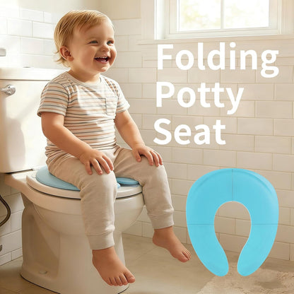 Funbliss Portable Potty for Toddler,Potty Training Essentials for Boys and Girl, Portable Toilet Training Seat with Non-Slip Suction Cups,Travel Bag,Pink