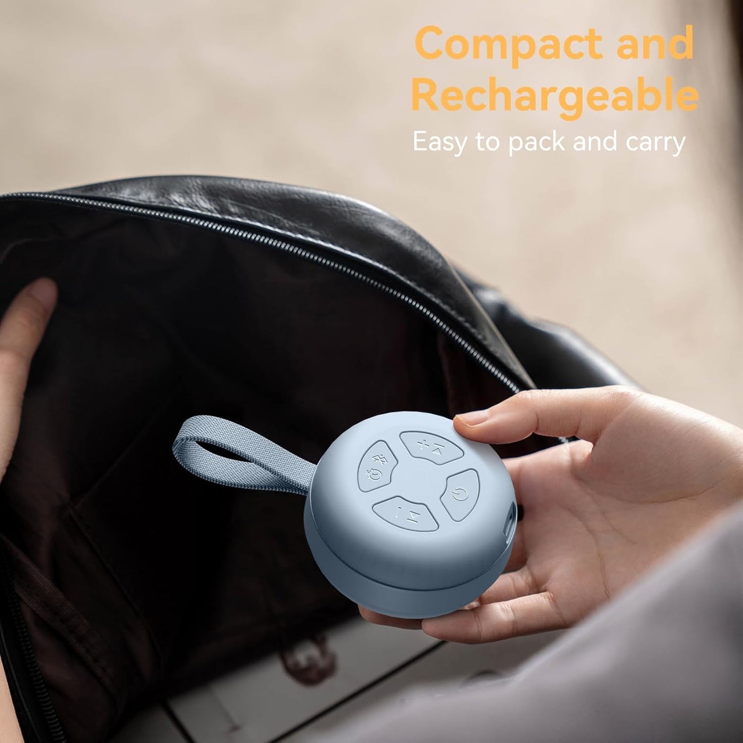 Portable Sound Machine for Baby | White Noise | 12 Soothing Sounds | Noise Canceling for Travel, Office, Nursery | Baby Shower | Registry Gift | Sleep Soother for Babies Kids Adults | Putty