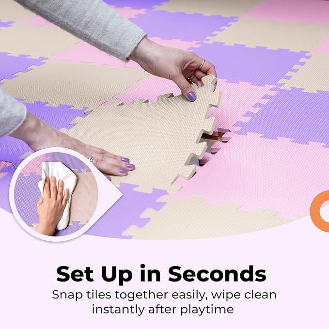 MioTetto Baby Play Mat, Comfortable Playtime Mat – Portable Foam Floor Tiles, Safe Baby mat for Floor for Crawling & Development, Soft Play mat for Babies, Stylish Interlocking Foam Tiles