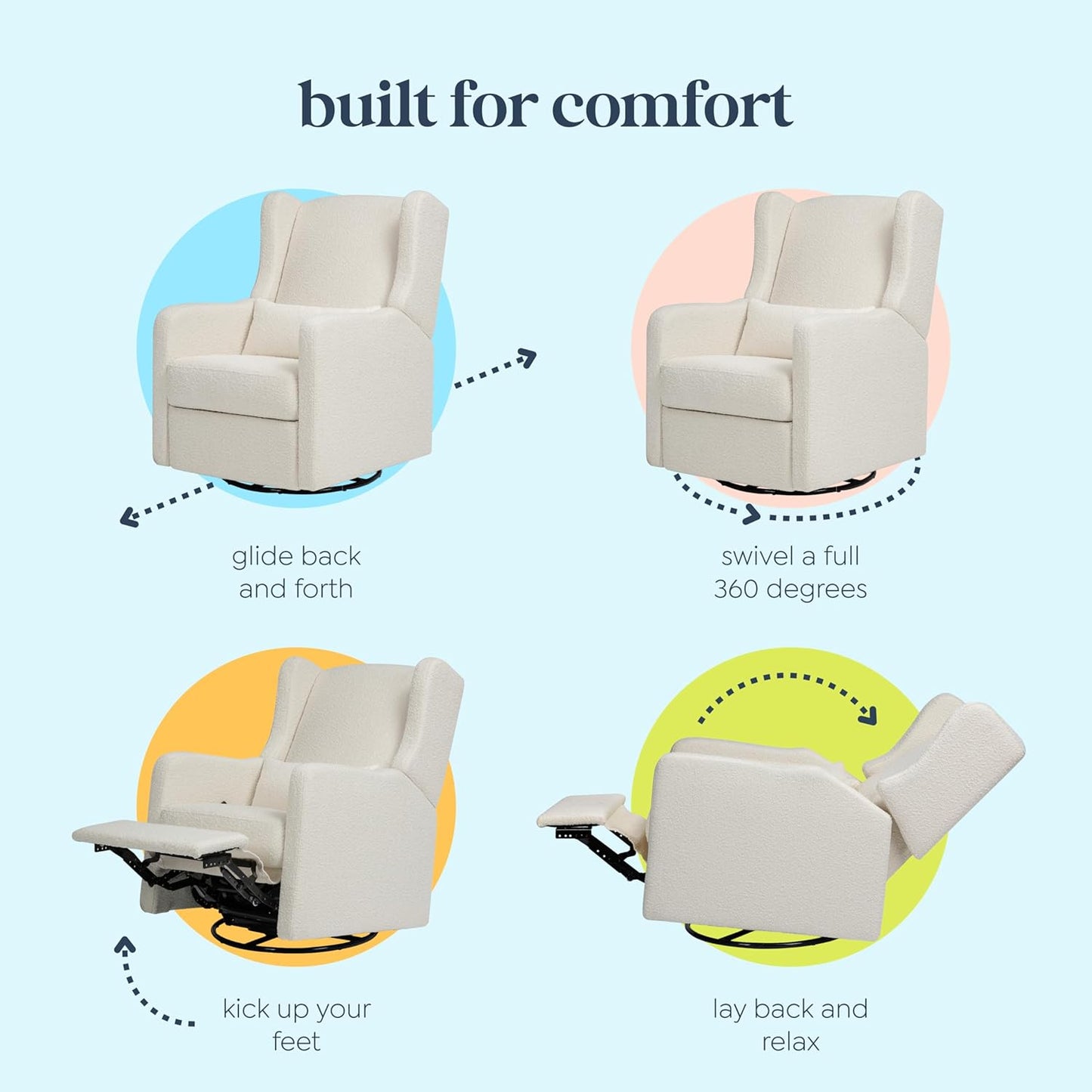 Davinci Carter's Arlo Recliner and Swivel Glider, Water Repellent & Stain Resistant, Greenguard Gold & CertiPUR-US Certified, Performance Forest Green Linen