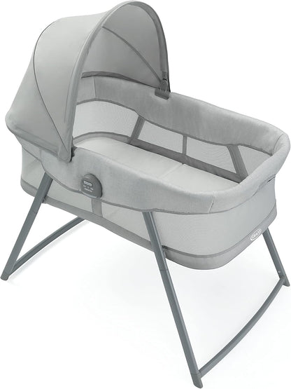 Graco® DreamMore Bedside, Newborn, Travel, Portable Bassinet for Newborn Babies to 6 Months, Willow