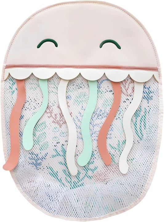Copper Pearl Oceana Bath Toy Organizer with Suction Cups Extra-Large Mesh Bath Toy Holder for Bathtub, Quick-Dry Bath Toy Storage Net, Convenient Bath Toy Net for Tub - Cora