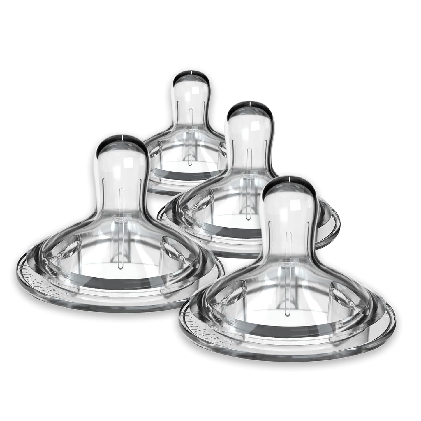 Nanobebe Nipples Baby Bottle Nipples, Silicone Nipple, Triple Vented, Ready to Use, 4-Pack, Y Cut