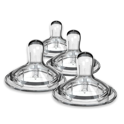 Nanobebe Nipples Baby Bottle Nipples, Silicone Nipple, Triple Vented, Ready to Use, 4-Pack, Y Cut