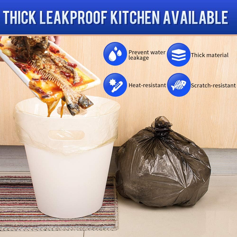 Handle Trash Bags 4 Gallon 100 Counts Small Garbage Bags for Office,Kitchen,Bedroom Waste Bin, Rubbish,Trash Can Liner
