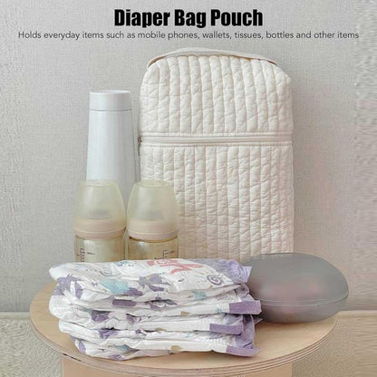 Bnineteenteam Diaper Bag Organizing Pouches,Portable Handheld Large Capacity Cotton Diaper Storage Bag Pouch