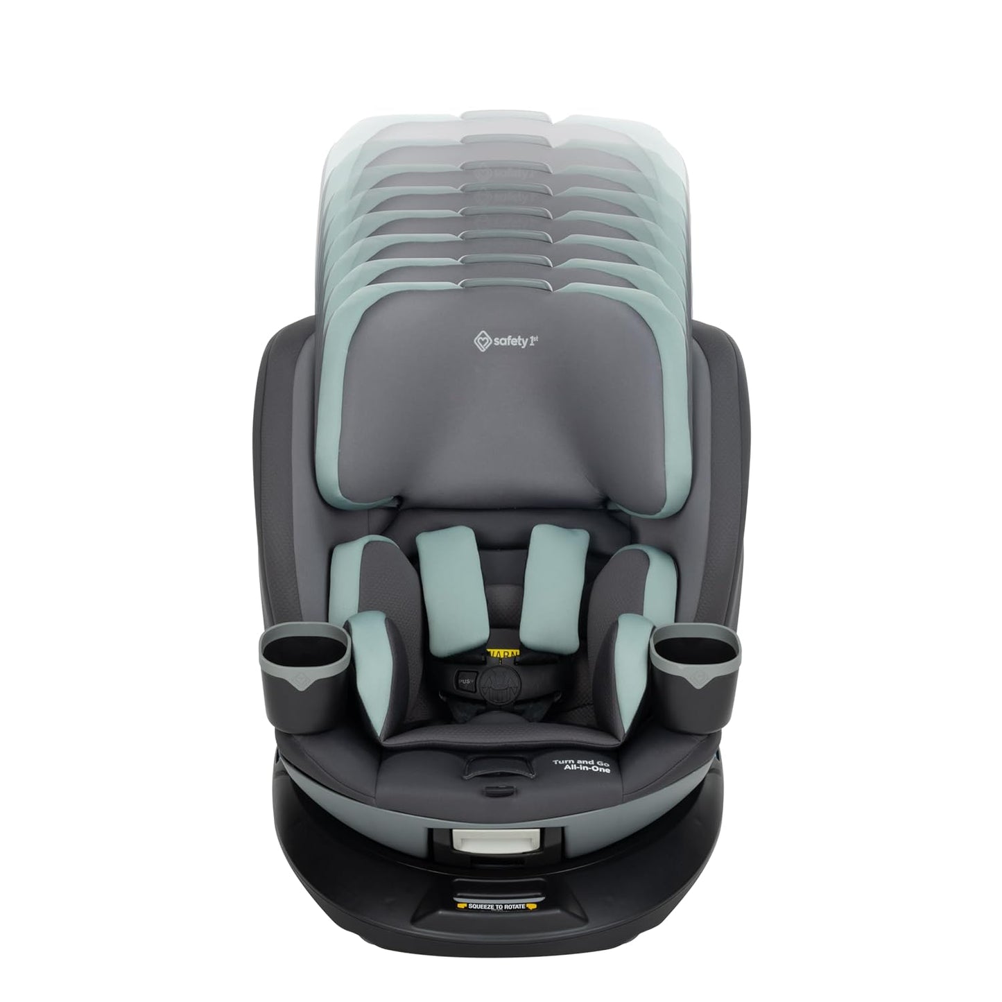 Safety 1st Turn and Go 360 ST Rotating All-in-One Convertible Car Seat, SafetySwivel Technology, SecureTech Installation, 3-in-1 Rear-Facing, Forward-Facing, Booster, 5-100 lbs, Siberian Caviar