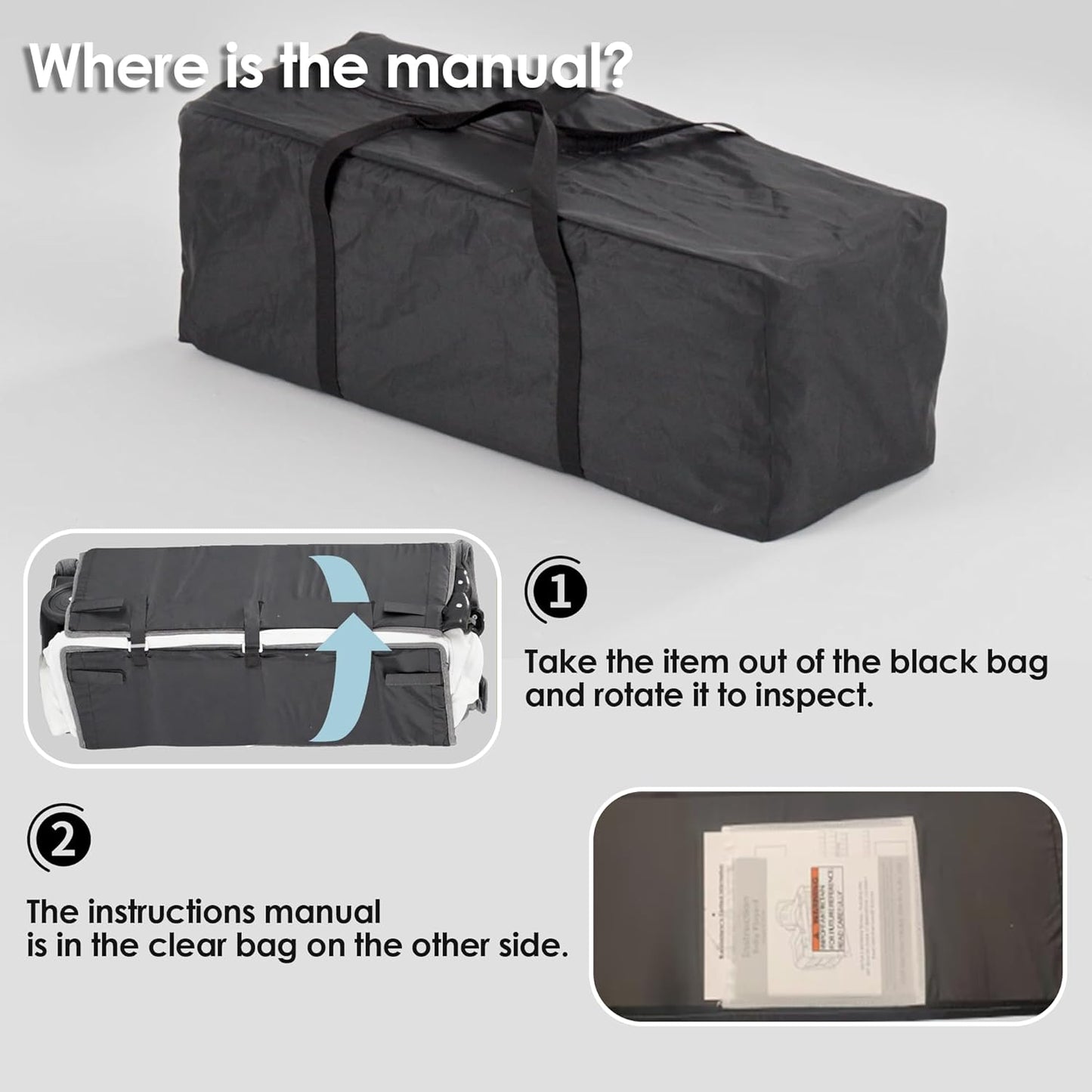Kinder King 4 in 1 Foldable Pack and Play with Bassinet & Changing Table, Portable Playard for Babies and Toddlers, Adjustable Canopy, Storage Bag, Light Gray