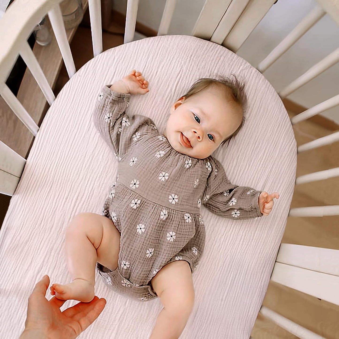 lulumoon Muslin Bassinet Sheets for Baby: Soft Bedside Sleeper Bassinet Fitted Sheets for Boys and Girls