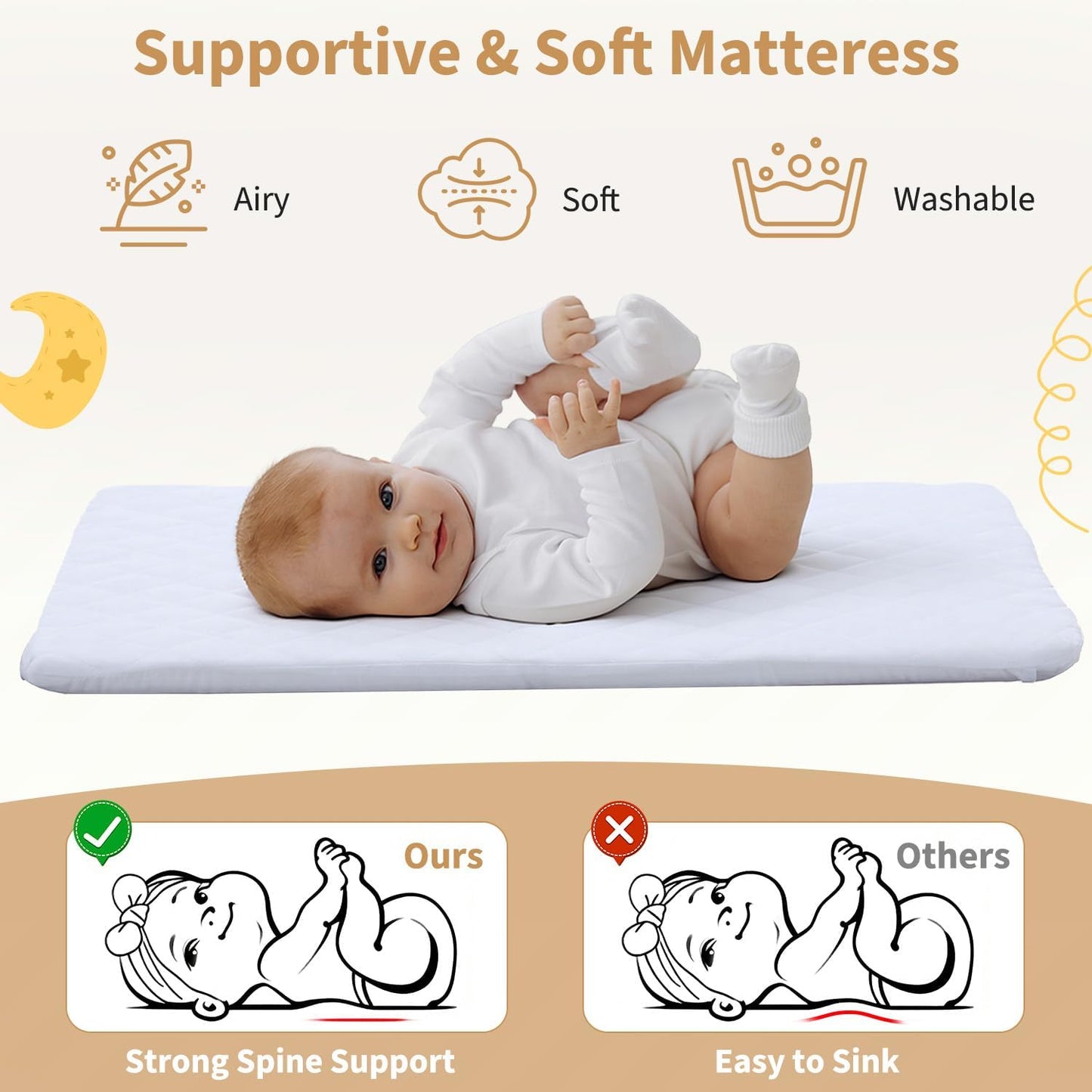 5-in-1 Baby Bassinet Bedside Sleeper with Swing Tube Converts to Cradle, Baby Crib with Mattress, Detachable Diaper Changer, Mosquito Net and Toy - Black