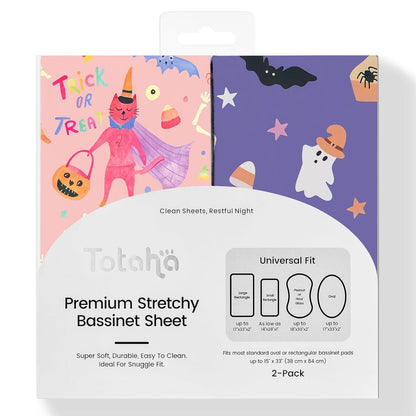 TotAha Premium Stretchy Bassinet Sheets for Baby Girl, Silky Comfort Cradle Sheets Fitted 18 x 36 for Oval, Rectangular, Hourglass Mattress, Hypoallergenic, Buttery Soft 2-Pack (Floral & Pale Pink)