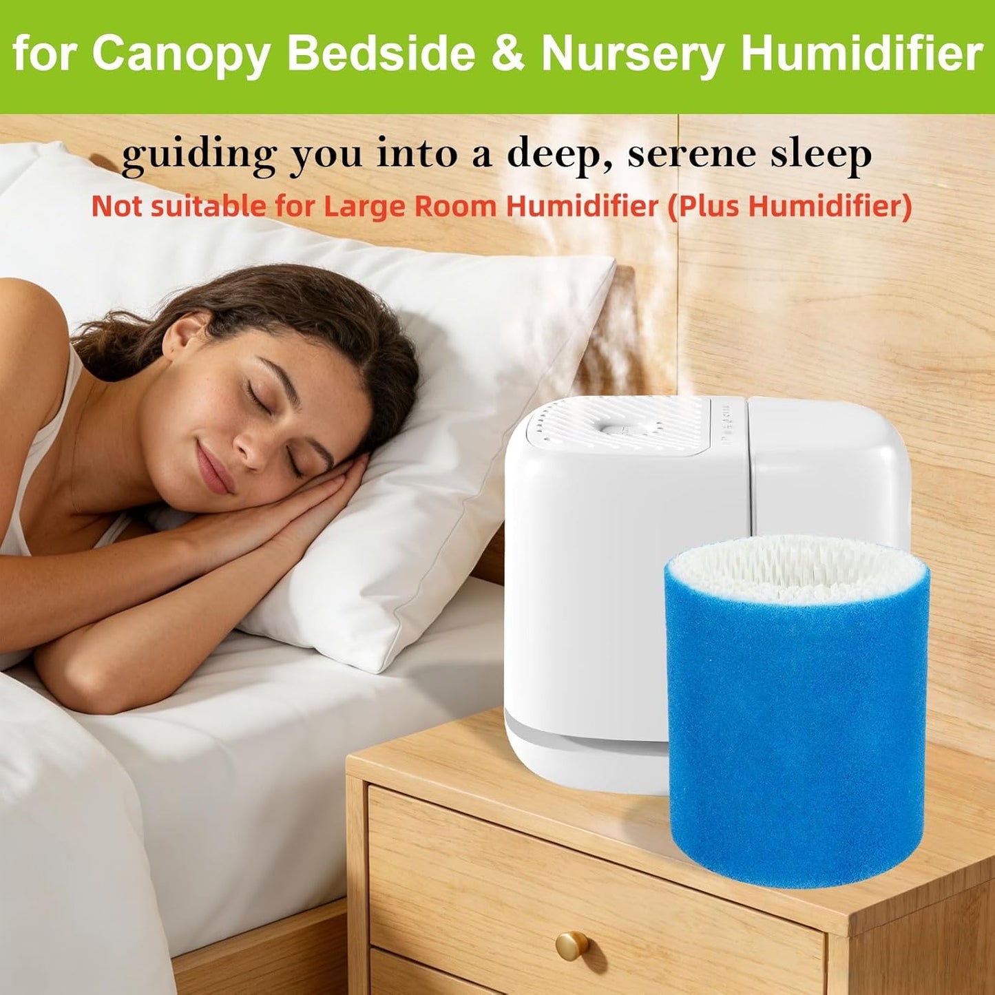 6 Pack Humidifier Filter Replacement 2.0 Compatible with Canopy Bedside Humidifier 2.0 & Nursery Humidifier 2.0, Made with Wood Pulp & Paper, Humidifier Wicking Filter, 6 Week Lifespan (Blue)
