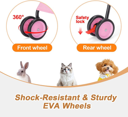 Wedyvko Travel Portable Dog Stroller, Pet Stroller for Small Puppy Dogs & Cats, Up to 33 lbs, Black